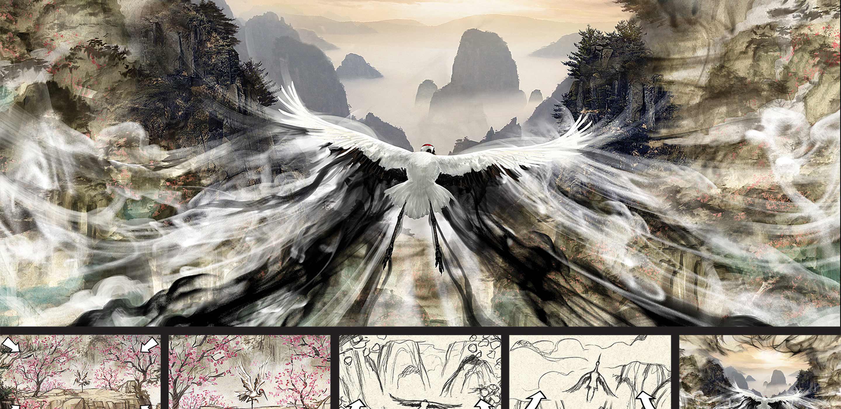 Hubei in the Air Fly Theatre Crane storyboard