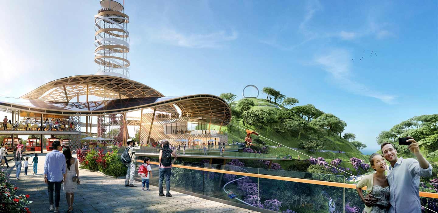 Render of Maoming Mountain attraction exterior