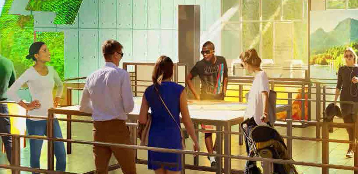 Sugar Loaf Cable Car Attraction people looking at lit up table