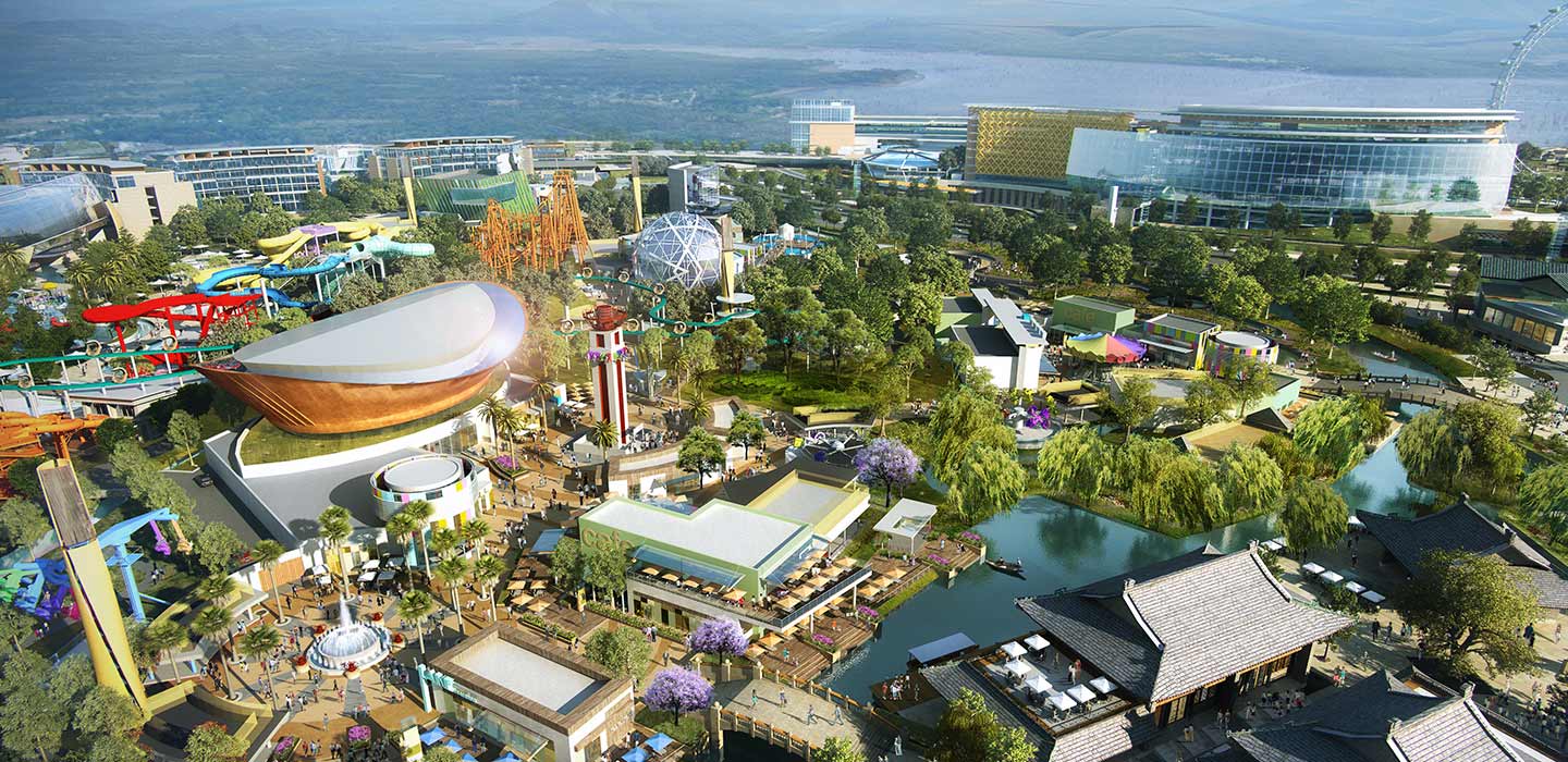 Ariel view render of Xichang Tourism development