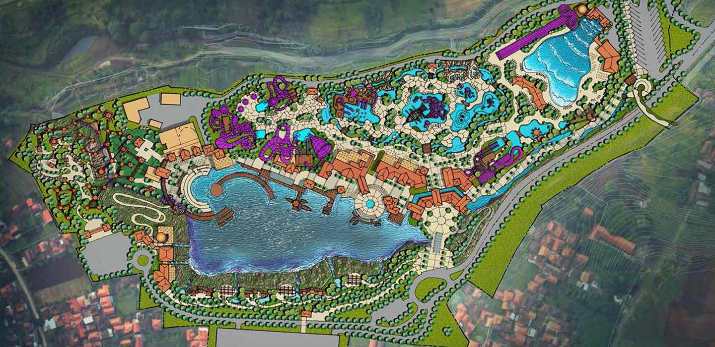 Ariel view of entire Kota Baru Water Park